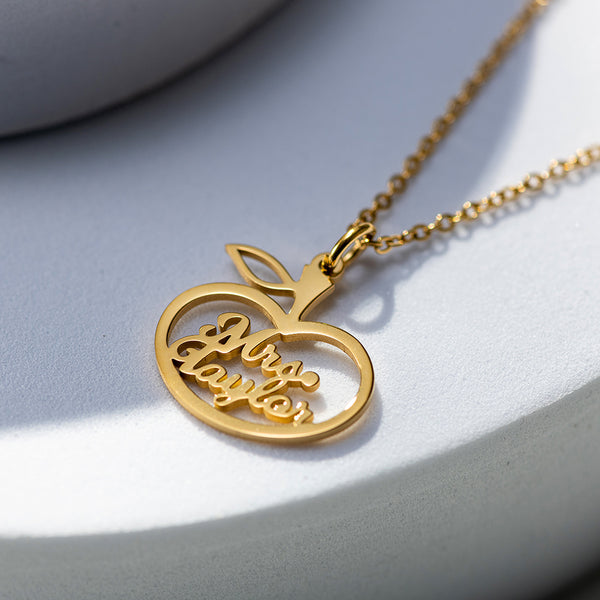 Personalized Apple Name Necklace