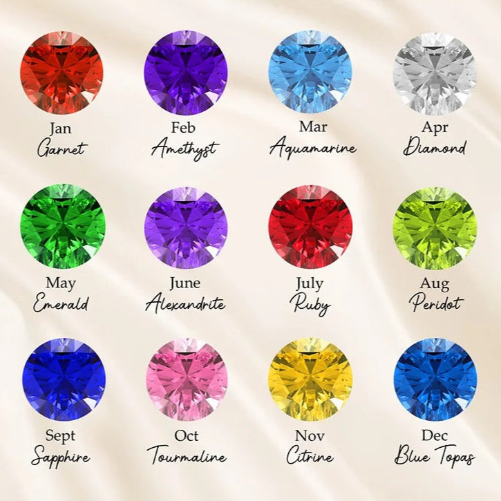 Custom Minimalist Star Initial Necklace with Birthstone