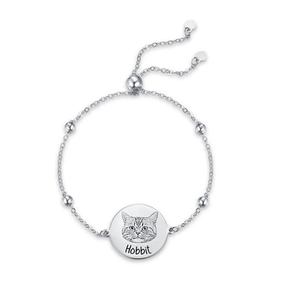 Custom Name Pet Portrait Engraved Bracelet