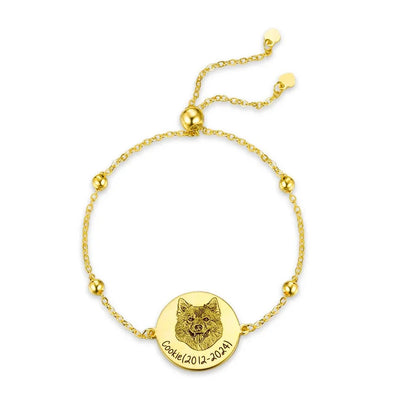 Custom Name Pet Portrait Engraved Bracelet