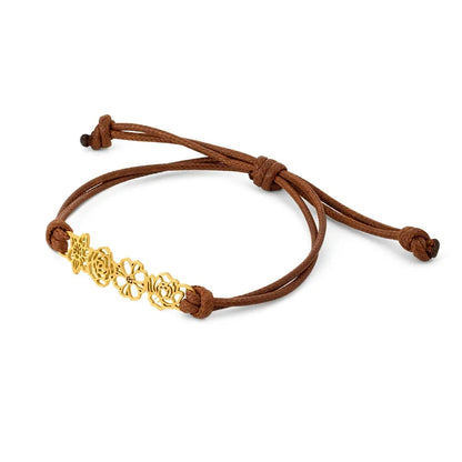 Combined Birth Flower Leather Bracelet