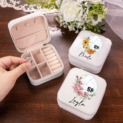 Custom Name & Birth Flower Volleyball Jewelry Box