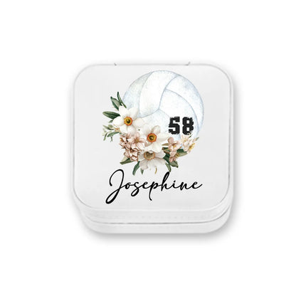 Custom Name & Birth Flower Volleyball Jewelry Box