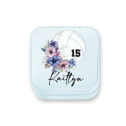 Custom Name & Birth Flower Volleyball Jewelry Box