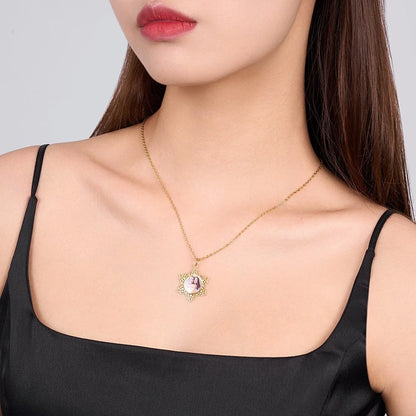 Custom Engraved Snowflake Photo Necklace