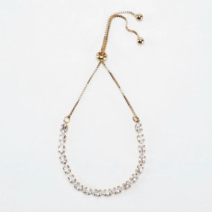 Bridesmaids Adjustable Diamond Bracelet with Personalized Pouch SET