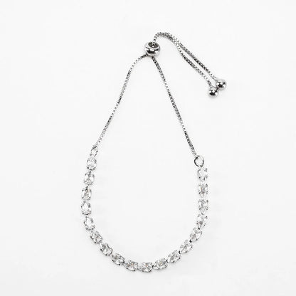 Bridesmaids Adjustable Diamond Bracelet with Personalized Pouch SET