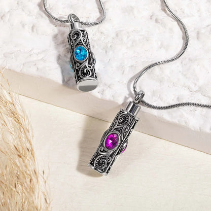 Vintage Gemstone Urn Necklace