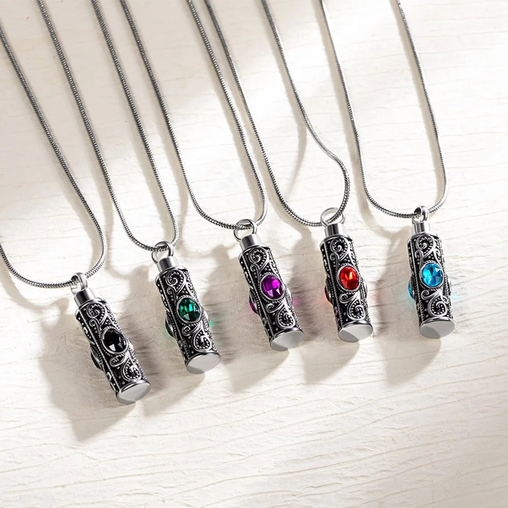 Vintage Gemstone Urn Necklace