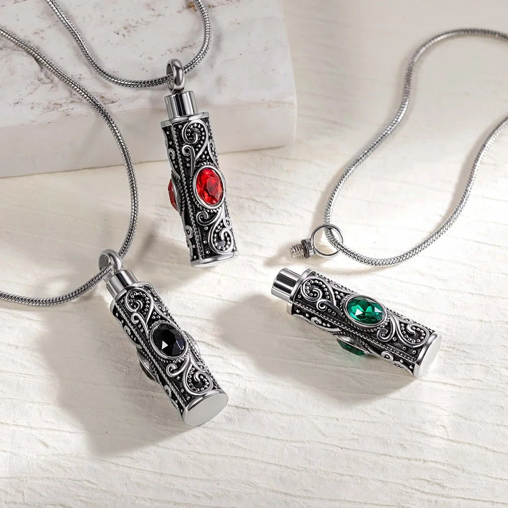 Vintage Gemstone Urn Necklace