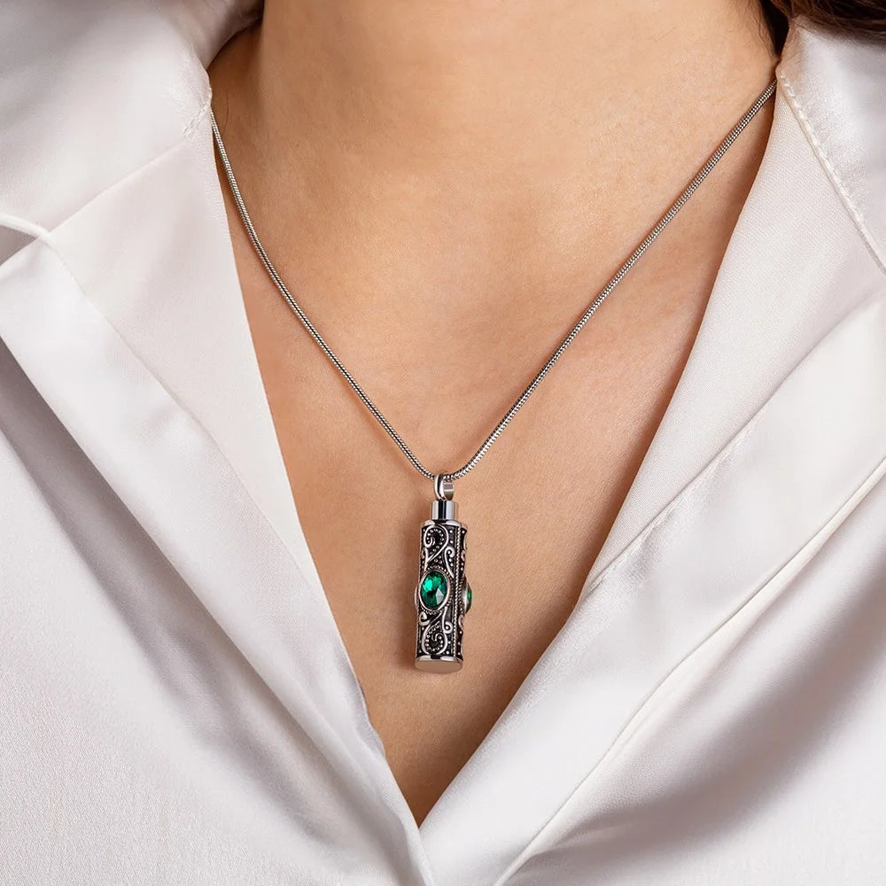 Vintage Gemstone Urn Necklace