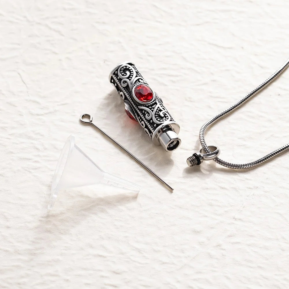 Vintage Gemstone Urn Necklace