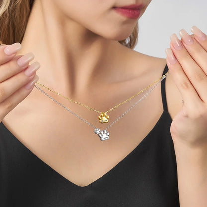 Custom Name Bubble Pet Paws Necklace