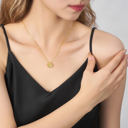 Custom Name Bubble Pet Paws Necklace