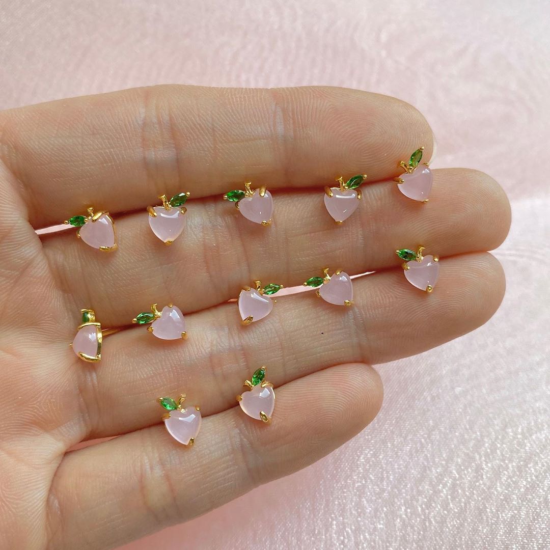 Minimalist Tropical Fruit Crystal Studs