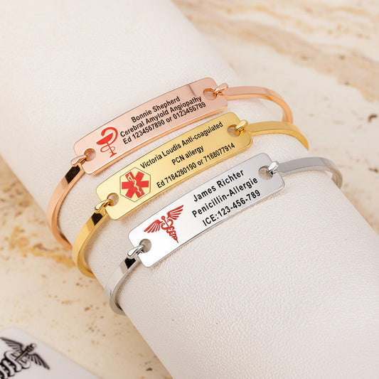 Engraved Medical Alert ID Bracelet