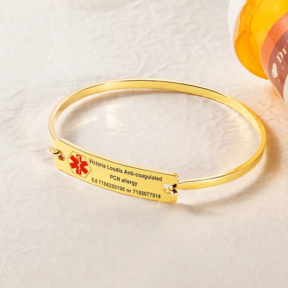 Engraved Medical Alert ID Bracelet