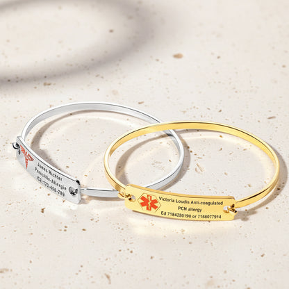 Engraved Medical Alert ID Bracelet