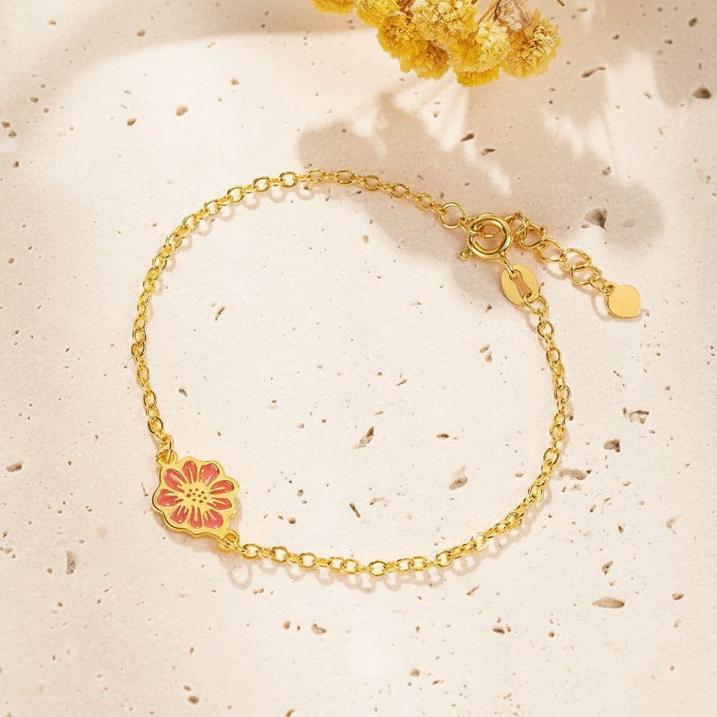 Custom Combined Colorful Birth Flowers Bracelet