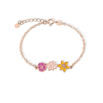 Custom Combined Colorful Birth Flowers Bracelet