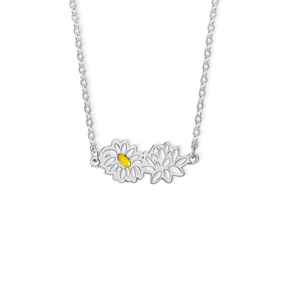 Custom Combined Colorful Birth Flowers Necklace