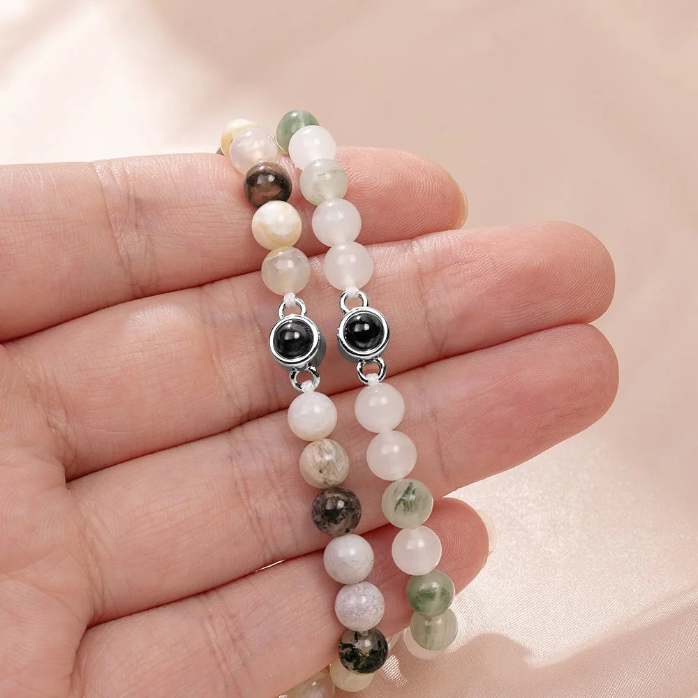 Custom Photo Projection Natural Stone Bracelet