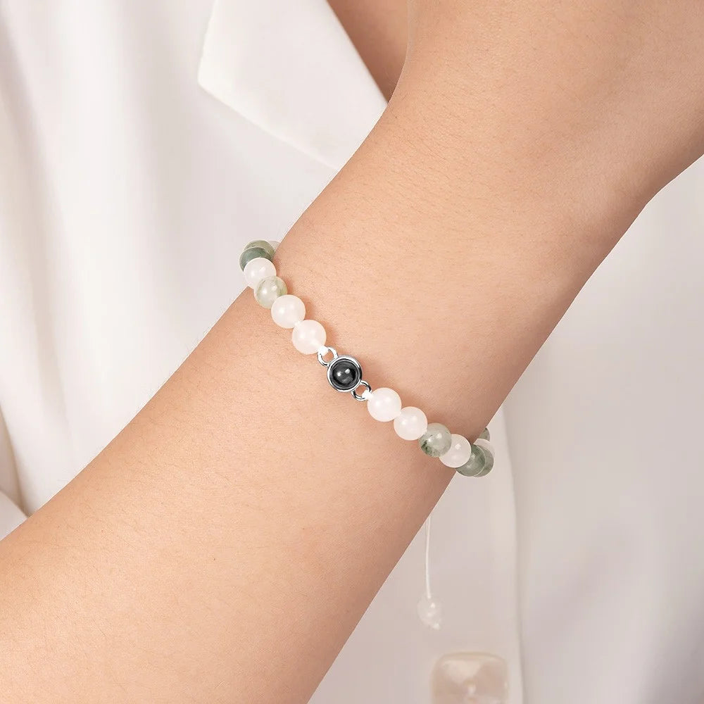 Custom Photo Projection Natural Stone Bracelet