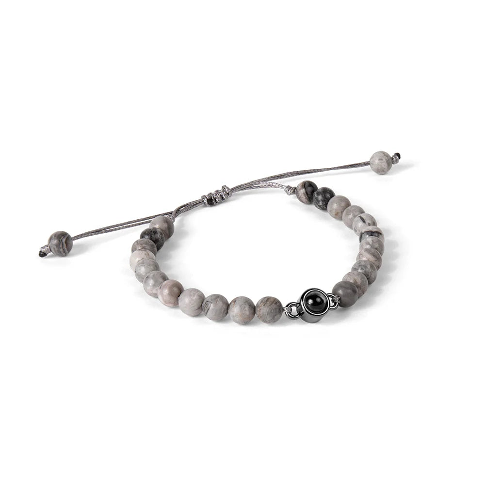 Custom Photo Projection Natural Stone Bracelet