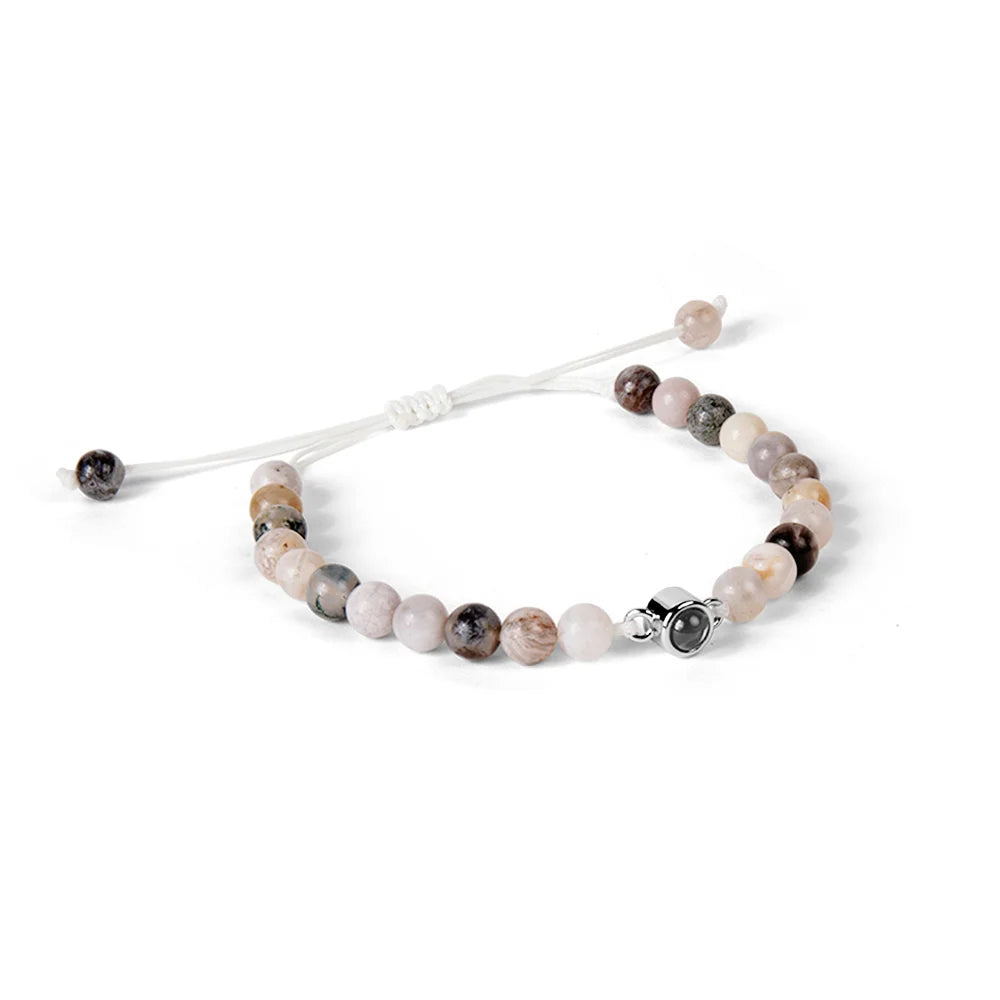 Custom Photo Projection Natural Stone Bracelet