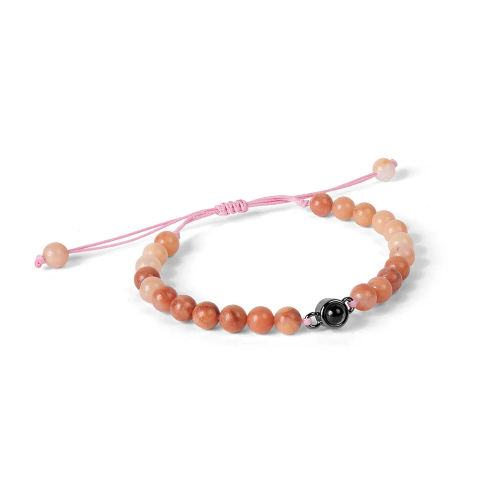 Custom Photo Projection Natural Stone Bracelet