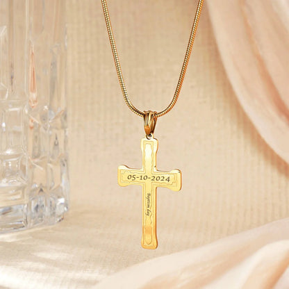 Custom Engraved Cross Necklace