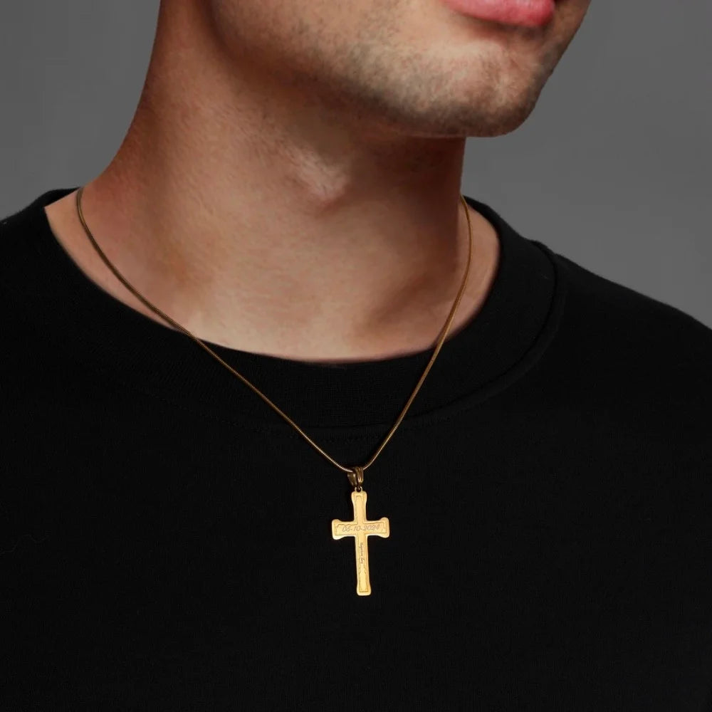 Custom Engraved Cross Necklace