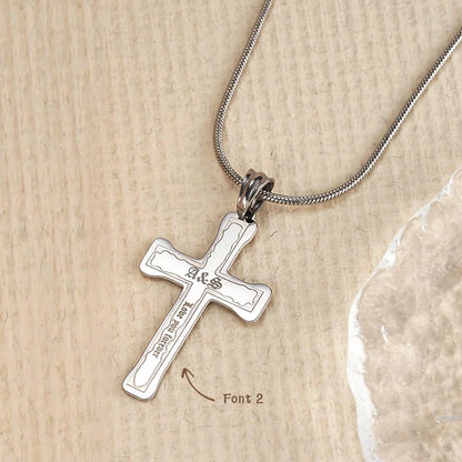 Custom Engraved Cross Necklace