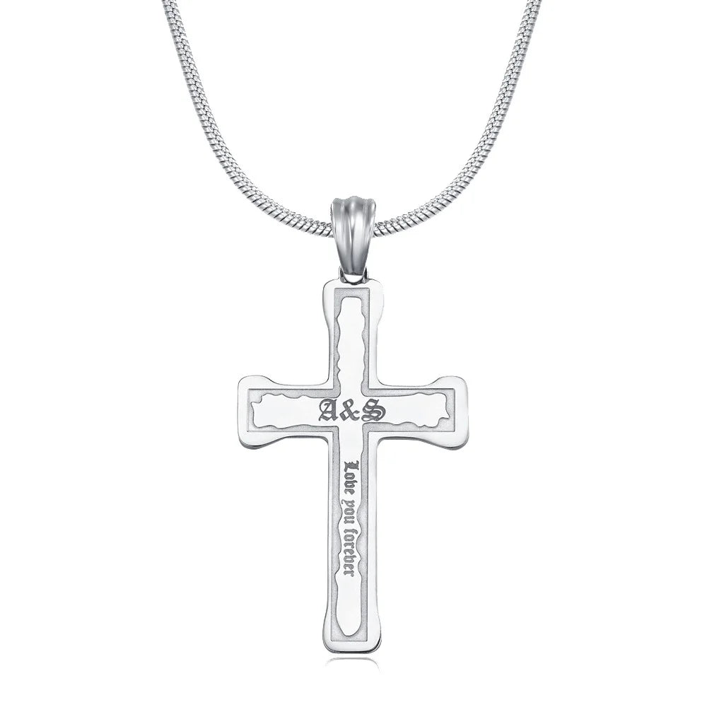 Custom Engraved Cross Necklace