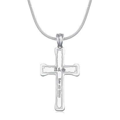 Custom Engraved Cross Necklace