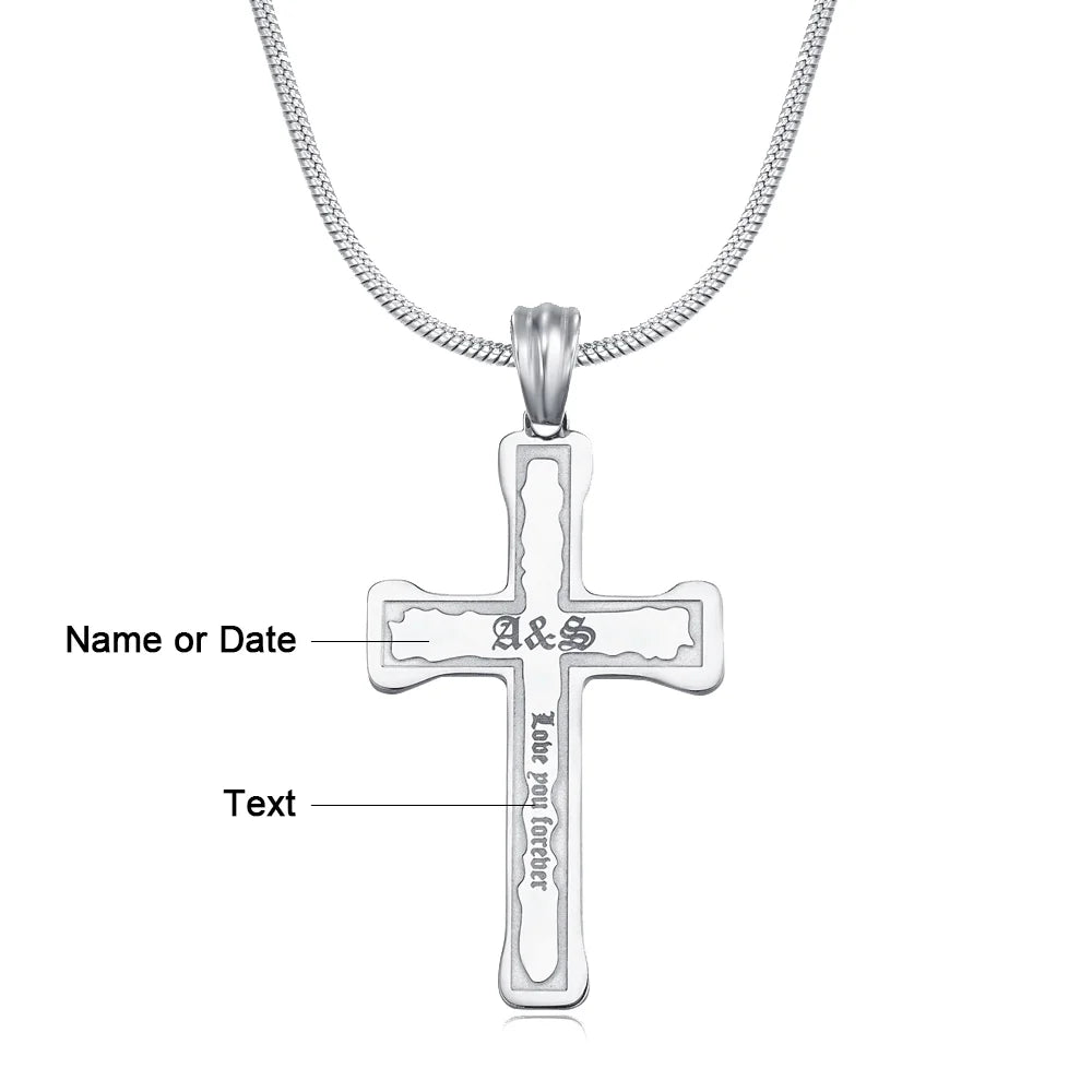 Custom Engraved Cross Necklace