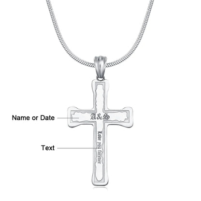 Custom Engraved Cross Necklace
