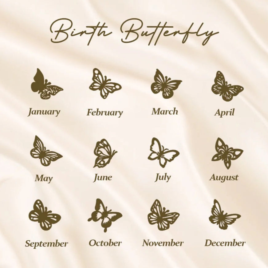 Custom Birth Butterfly Cross Necklace