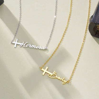 Personalized Cross Name Necklace