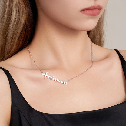 Personalized Cross Name Necklace