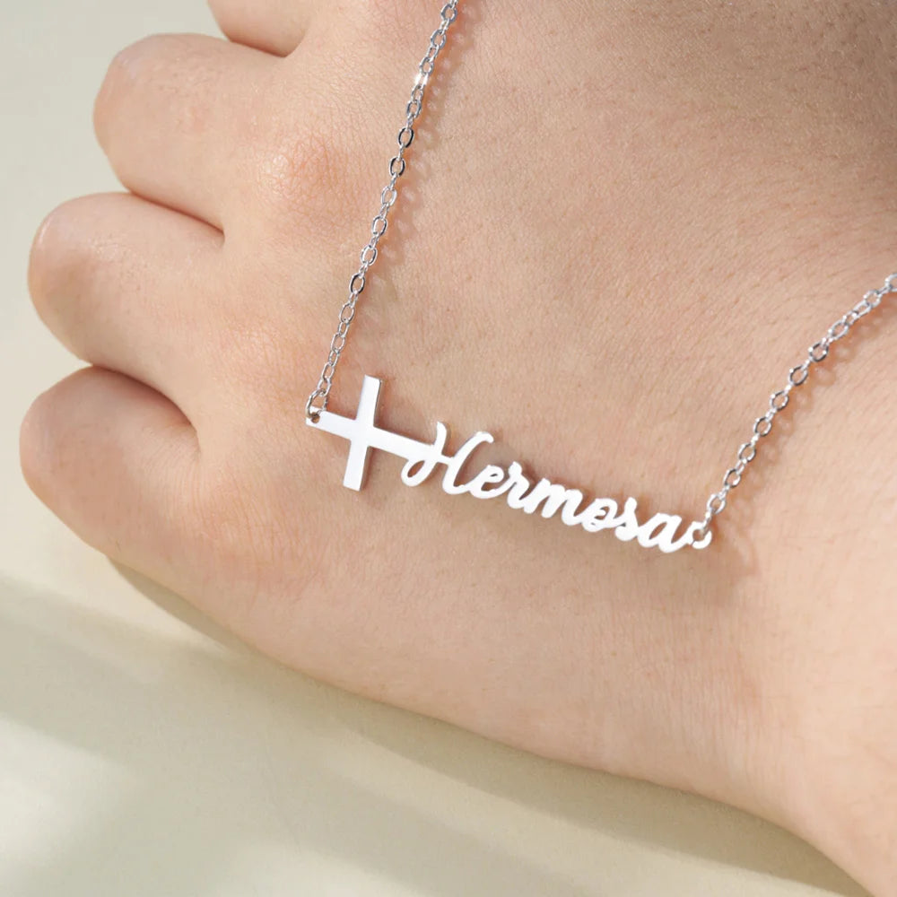 Personalized Cross Name Necklace