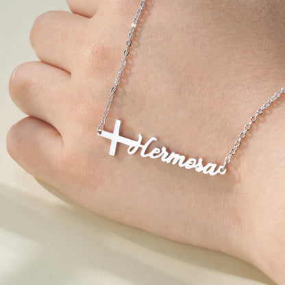 Personalized Cross Name Necklace