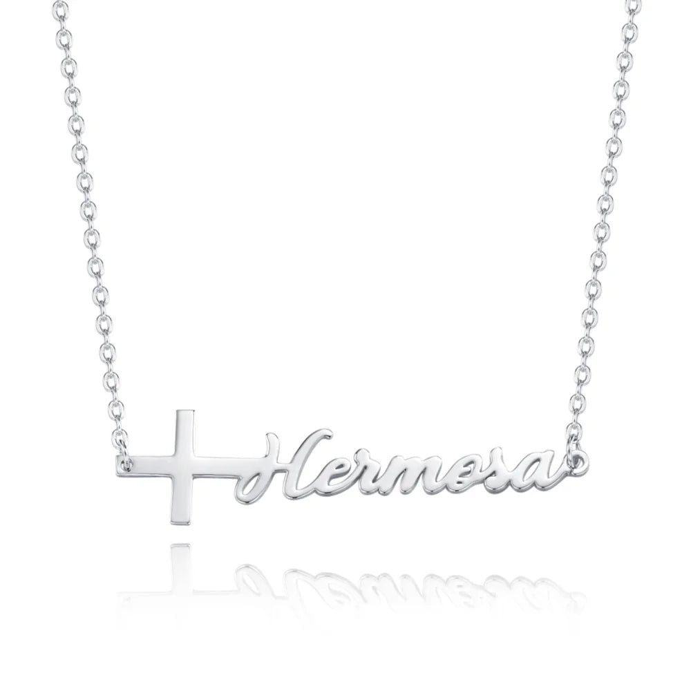 Personalized Cross Name Necklace