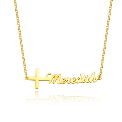 Personalized Cross Name Necklace