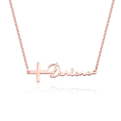 Personalized Cross Name Necklace