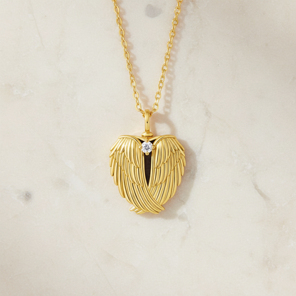 Angel Wings Photo Locket Urn Necklace