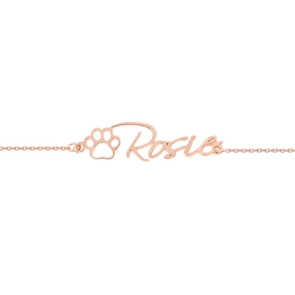 Personalized Name Pet Paw Bracelet