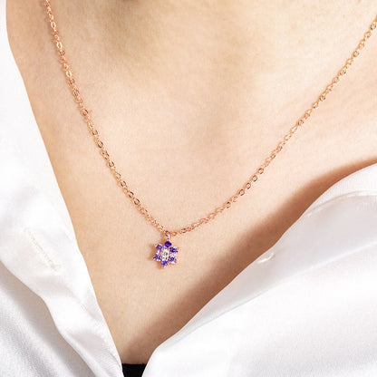 Custom Minimalist Birthstone Flower Necklace