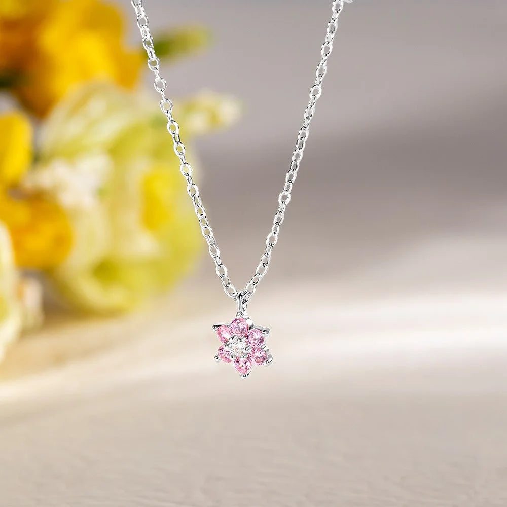 Custom Minimalist Birthstone Flower Necklace