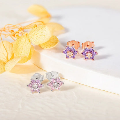 Custom Minimalist Birthstone Flower Earrings